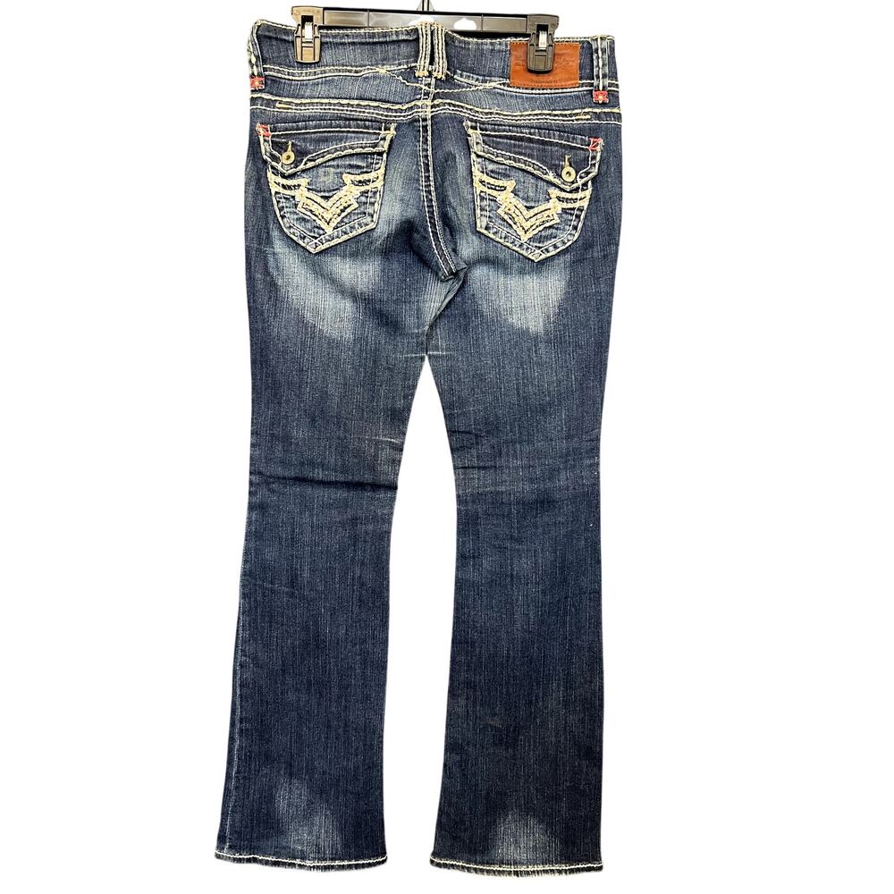 Trademark H Iconic Slim Boot Dark Wash Low Rise Flap Pocket Y2K Jeans Size 7